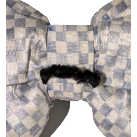 MacKenzie Childs Sterling Check Bow - One Size Large 9 x 14", Silver Gray White - Picture 7 of 7
